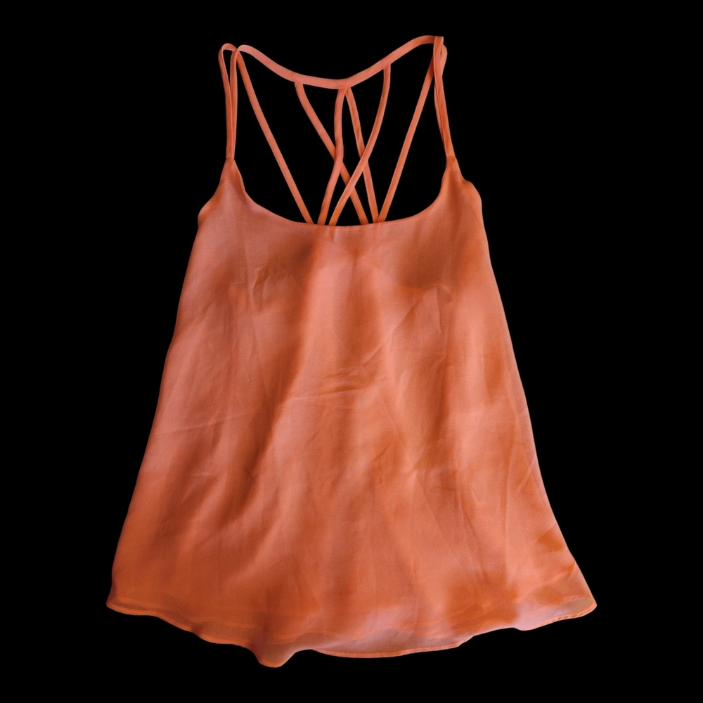 Stylish Orange Strappy Tank Top